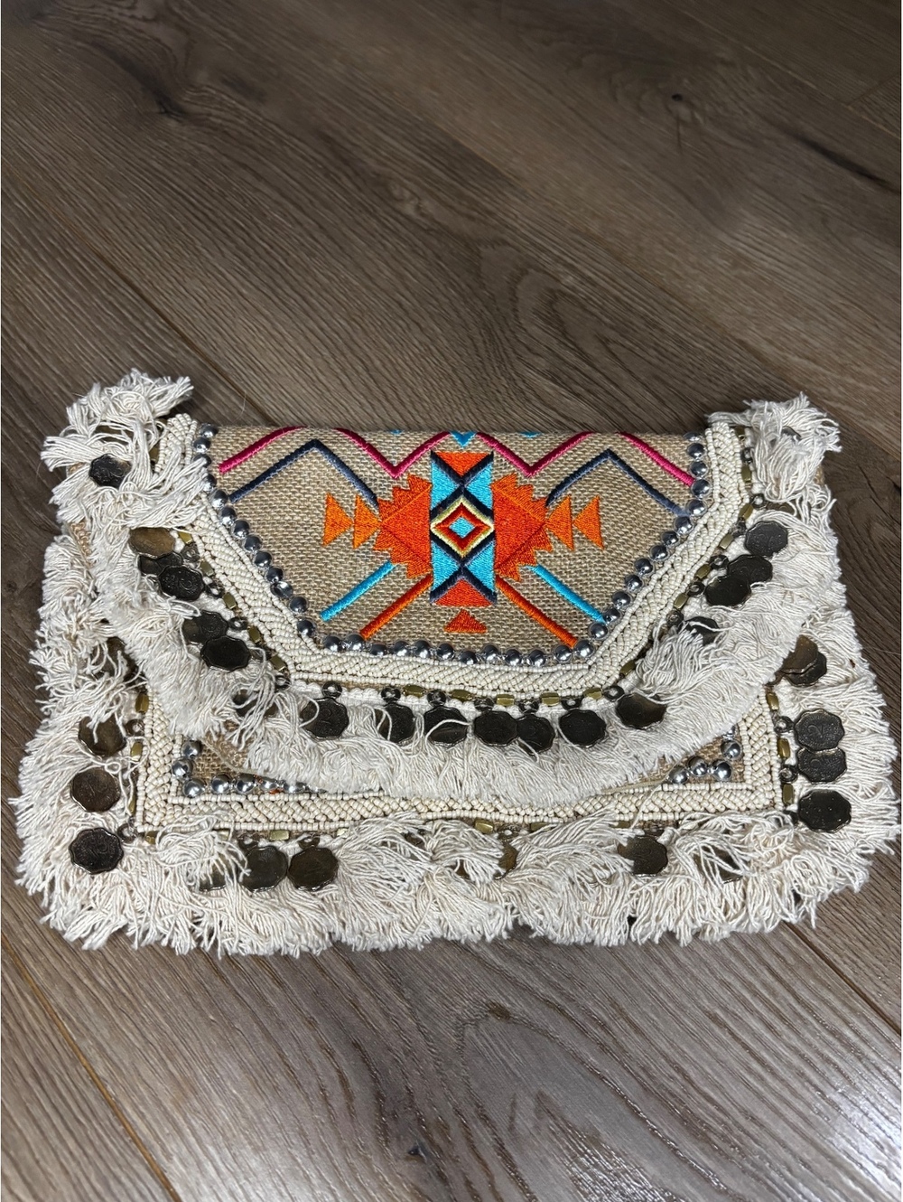 Antik Kraft Embroidered Boho Chic Clutch Shoulder Bag